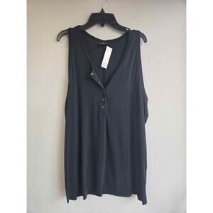 ​🖤 Chic Ribbed Button-Front Tank Top | Women's Large 🖤